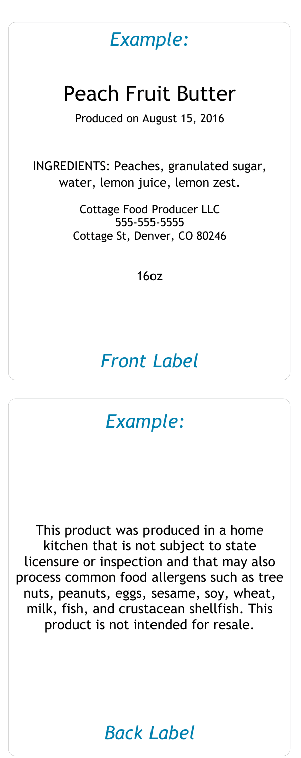 CDPHE 5-inch Avery label example from an official state agency source