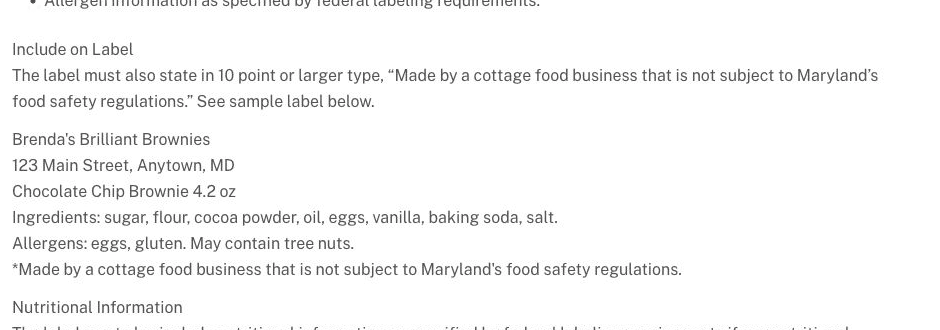 Prince George's County labeling requirements from an official county - prince george's source