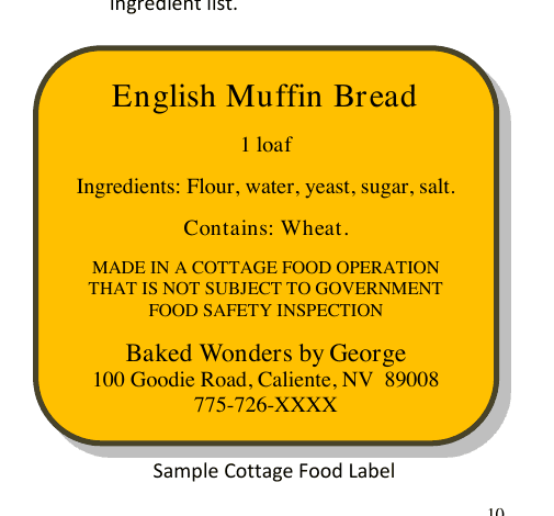 Nevada cottage food operation guide from an official state publications repository source