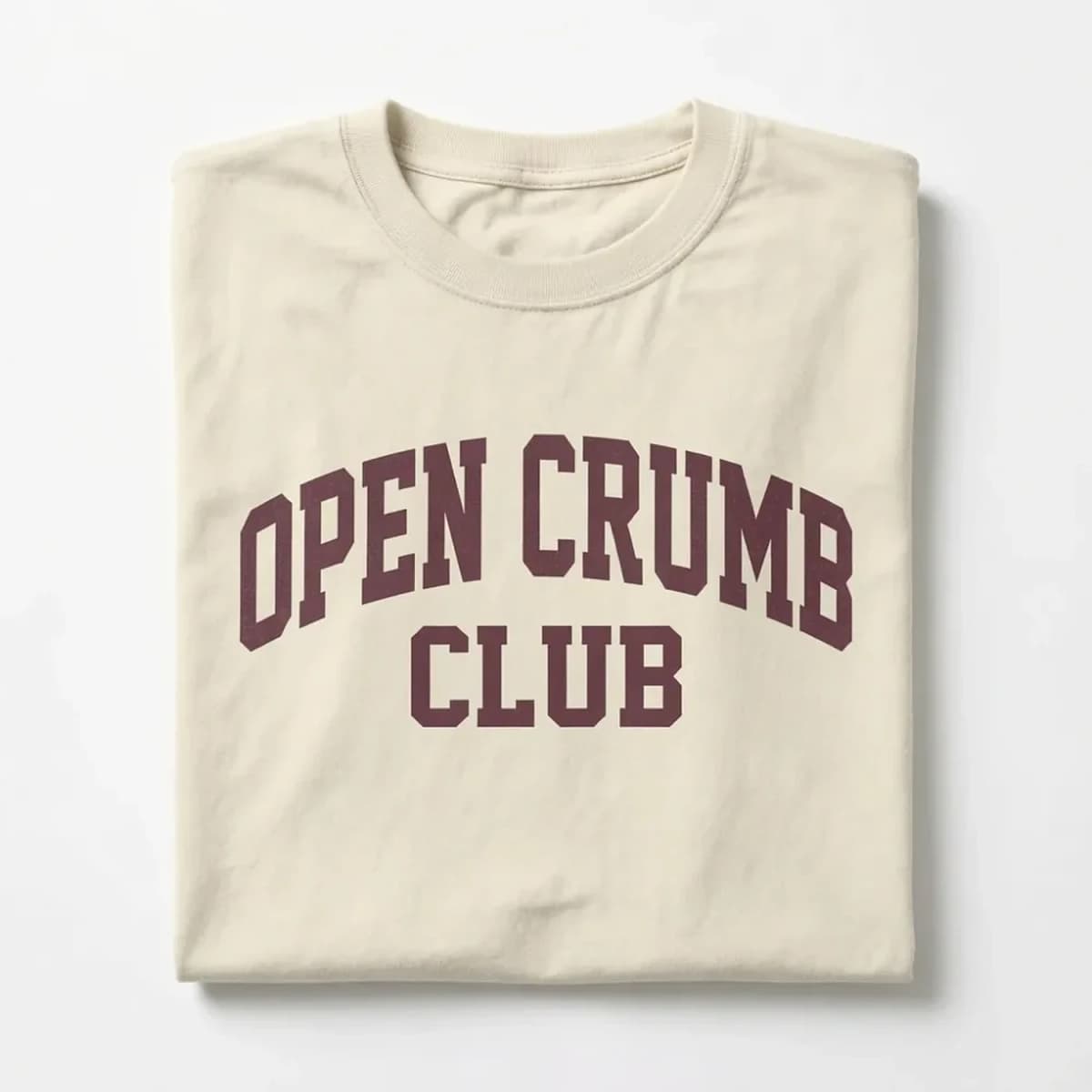 Open Crumb Club t-shirt — folded