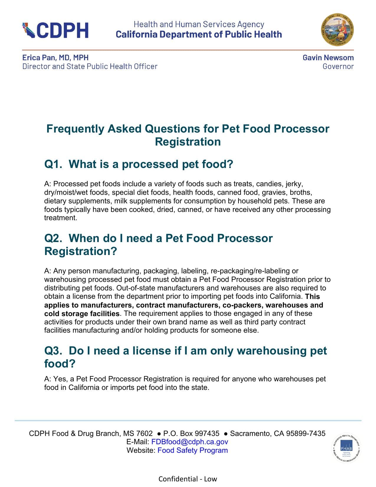 Cover preview for Pet Food FAQ