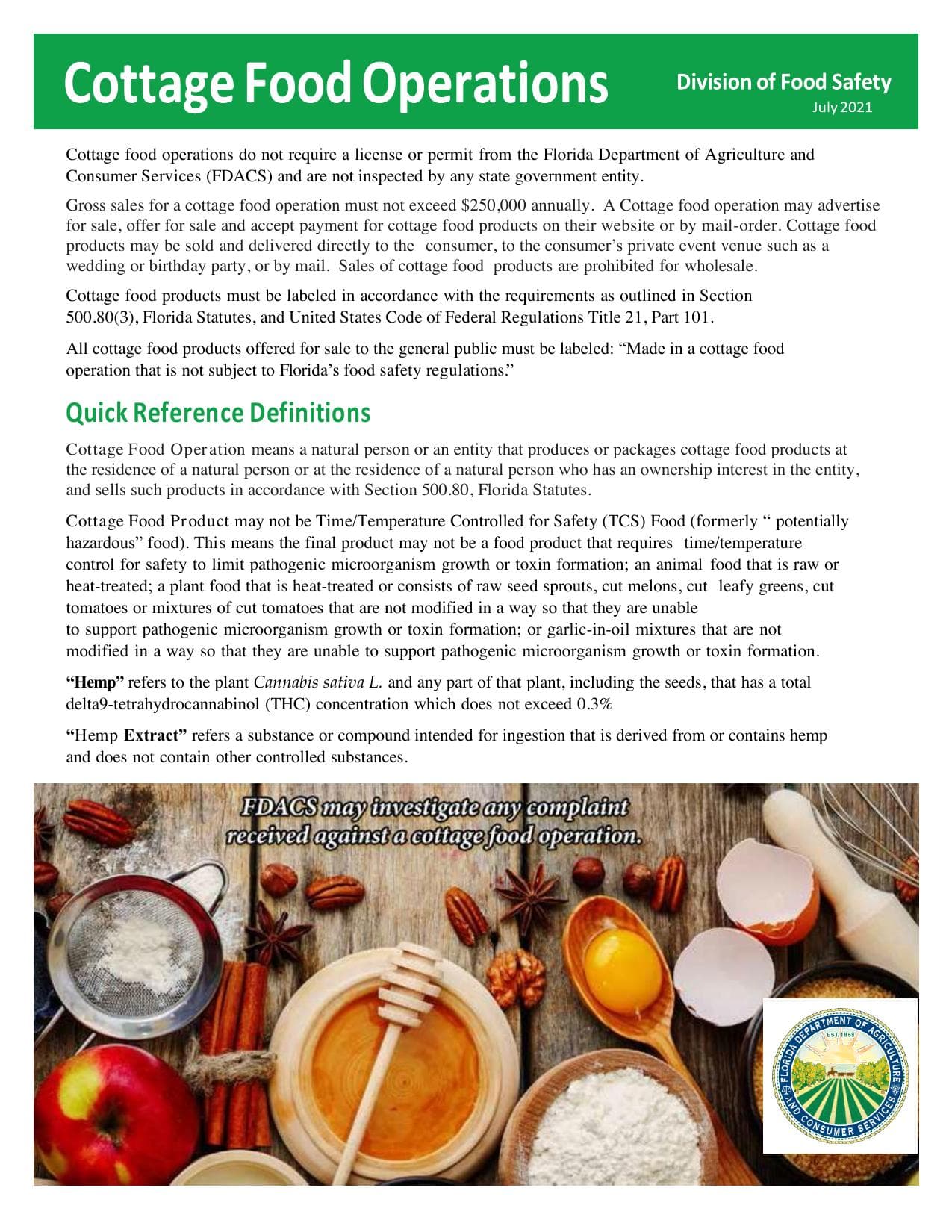 Cover preview for Cottage Food Operations (UF/IFAS)
