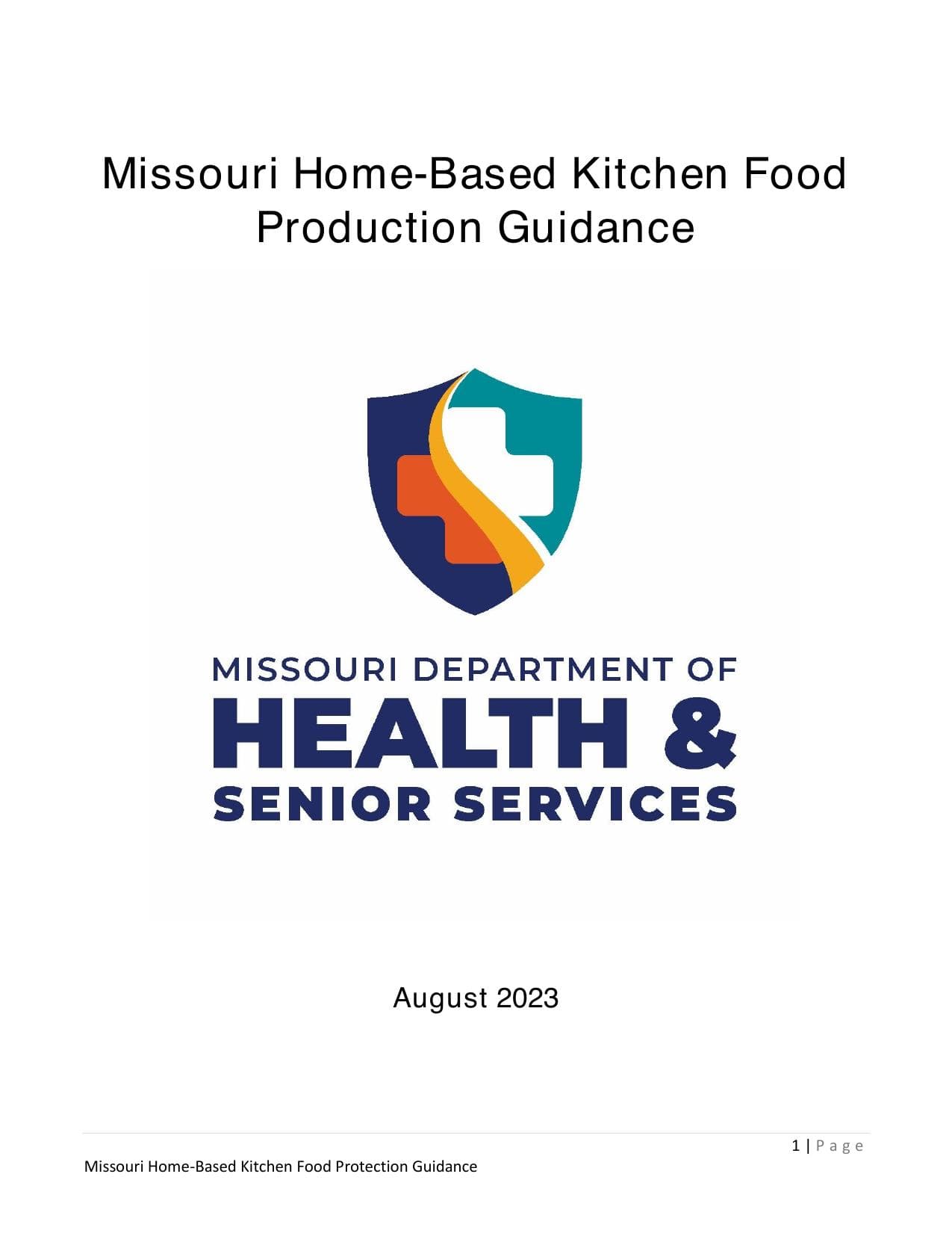 Cover preview for Home-Based Kitchen Food Production Guidance