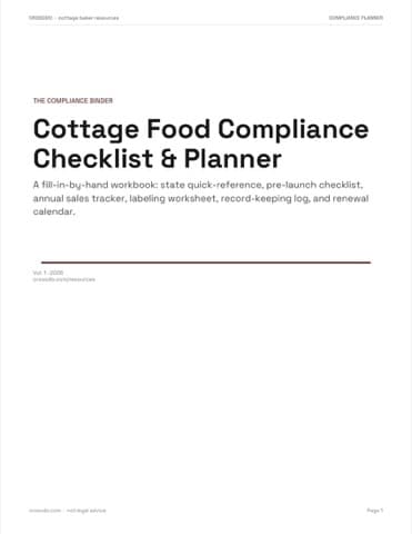 Cover of Cottage Food Compliance Planner
