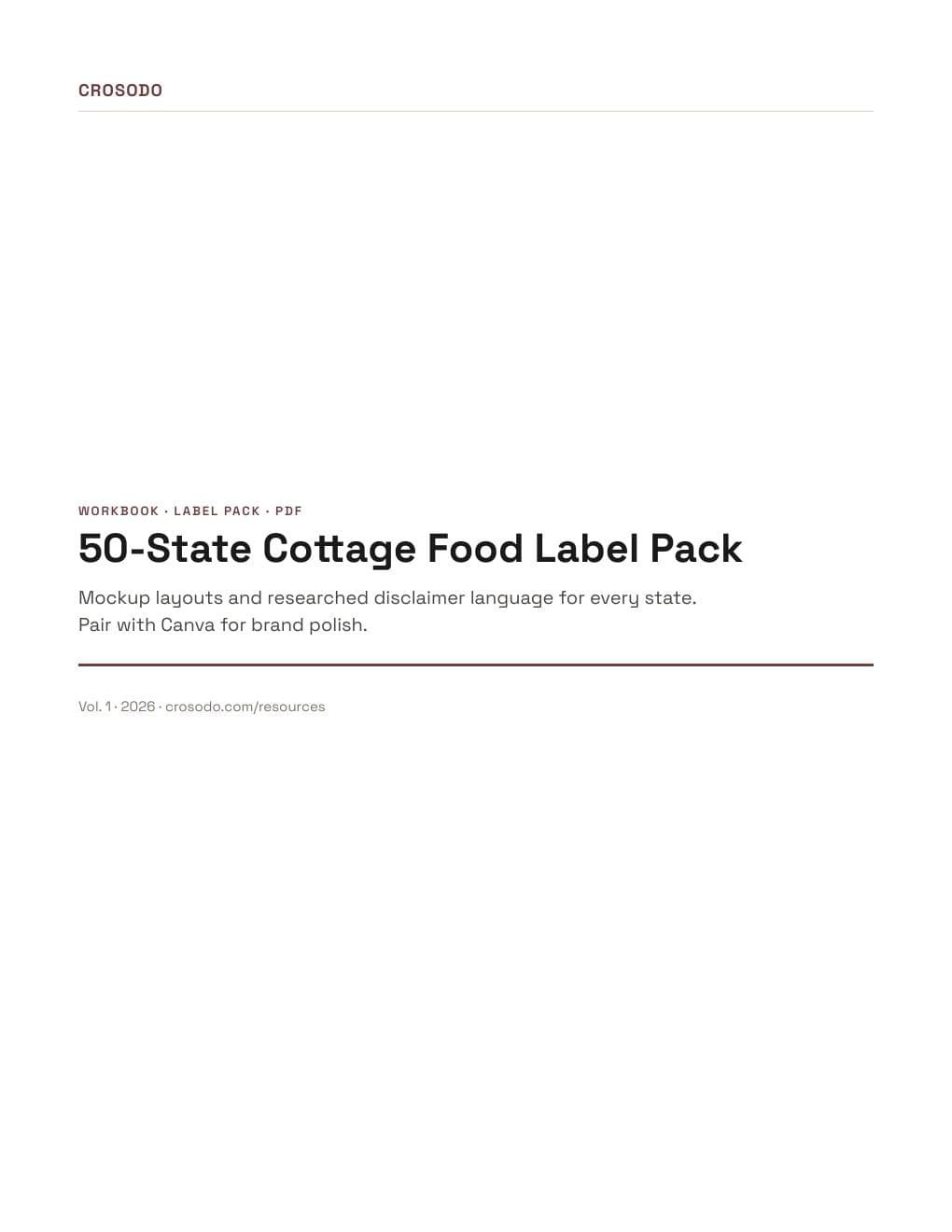 Cover of 50-State Cottage Food Label Pack