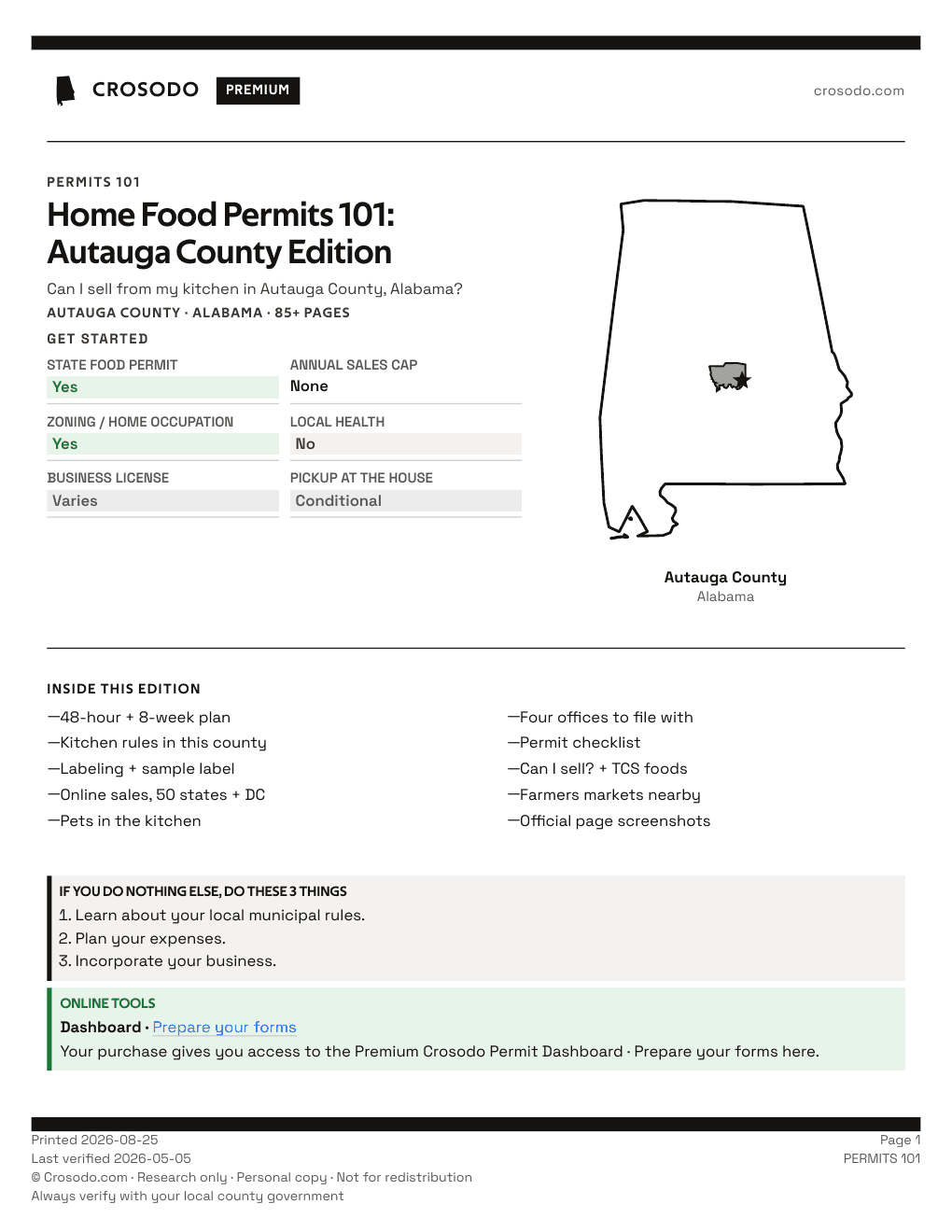 Permit Guide 101 cover for Autauga County