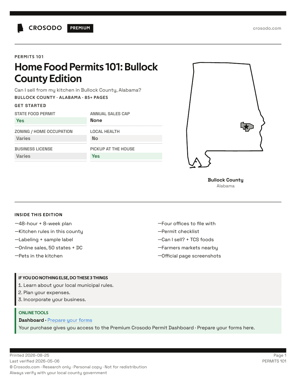 Permit Guide 101 cover for Bullock County
