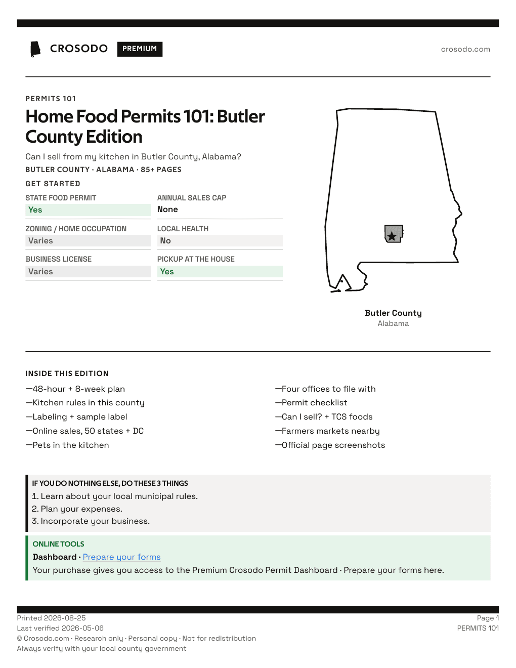 Permit Guide 101 cover for Butler County