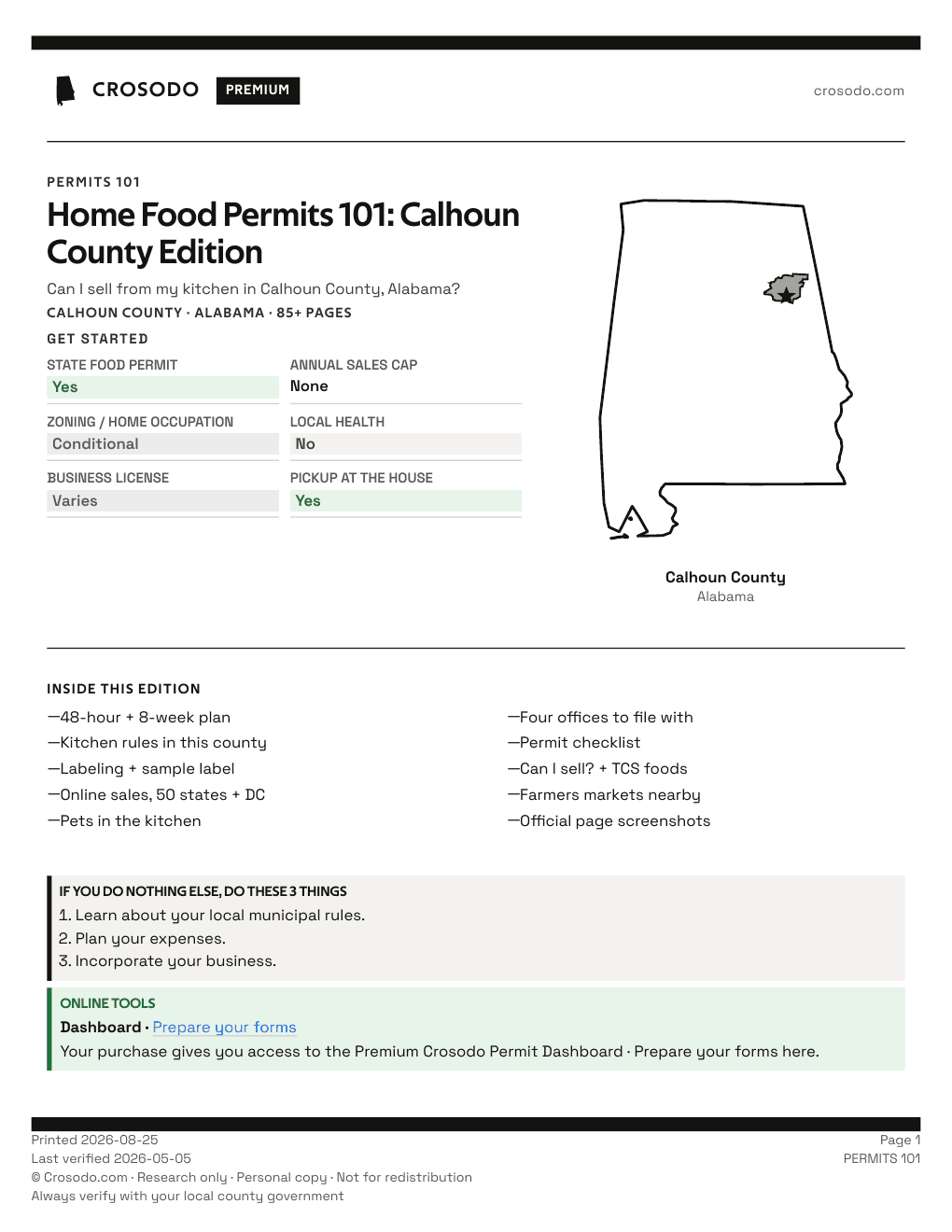 Permit Guide 101 cover for Calhoun County