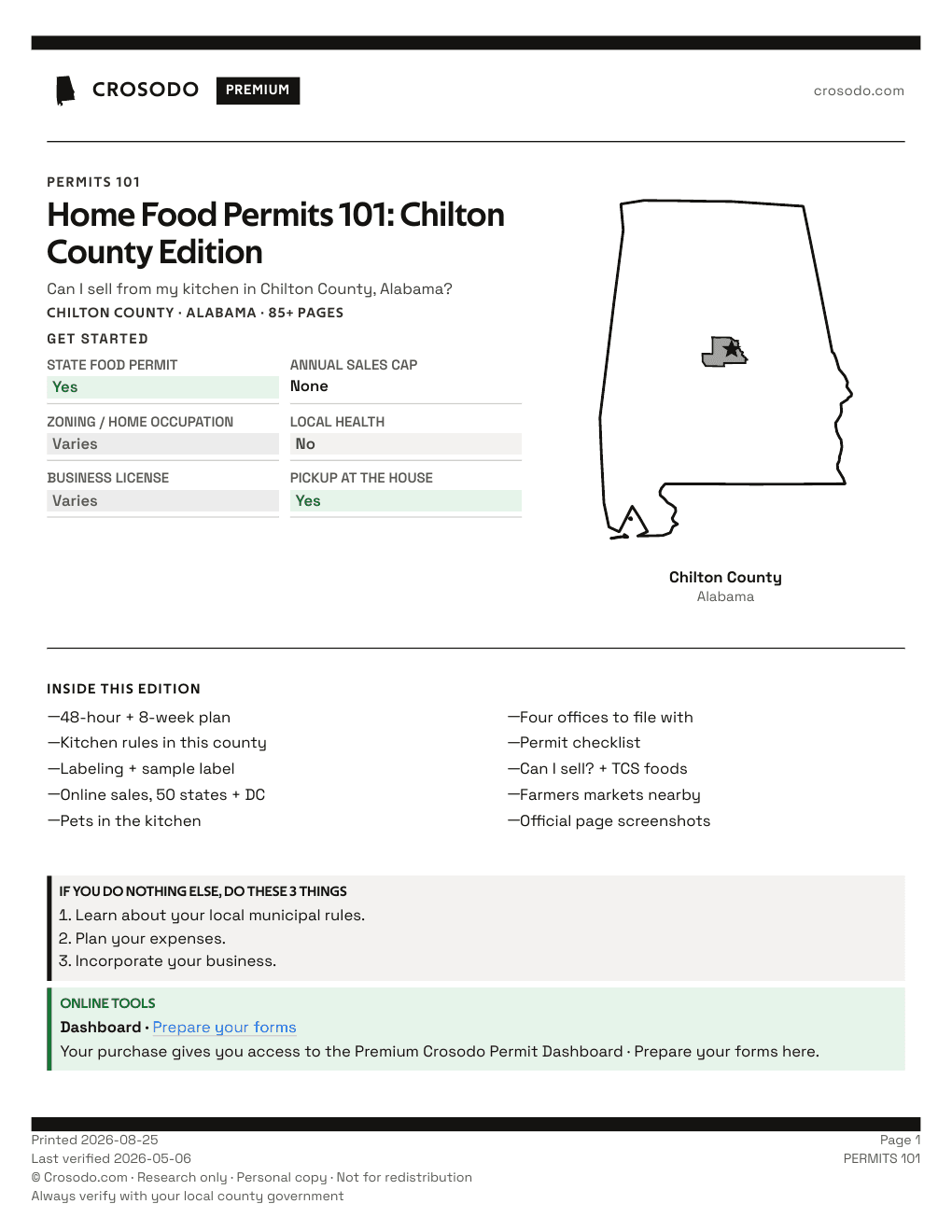 Permit Guide 101 cover for Chilton County