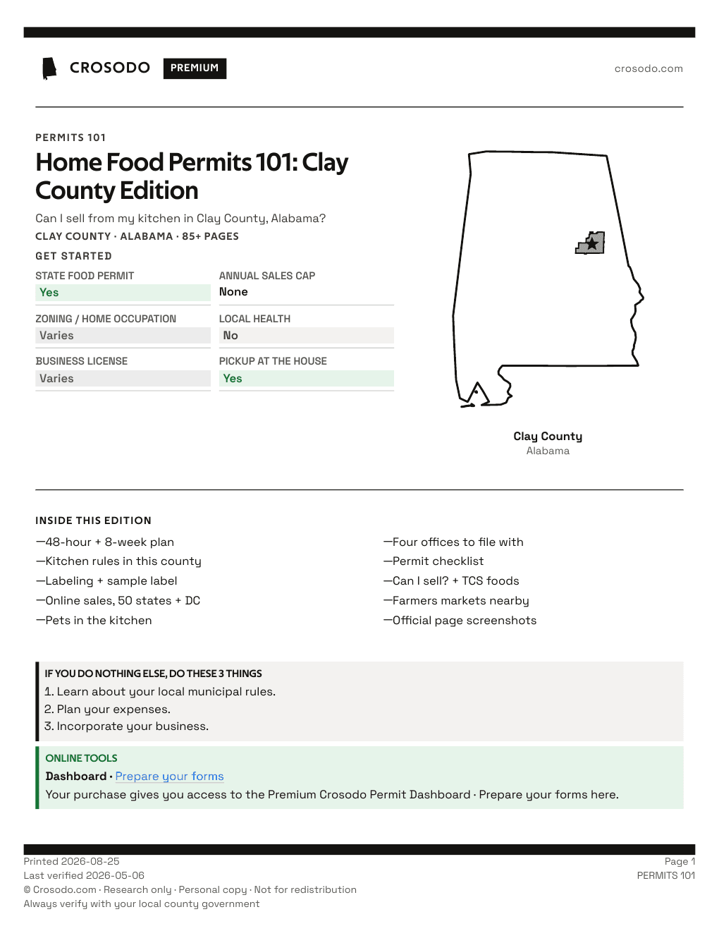 Permit Guide 101 cover for Clay County