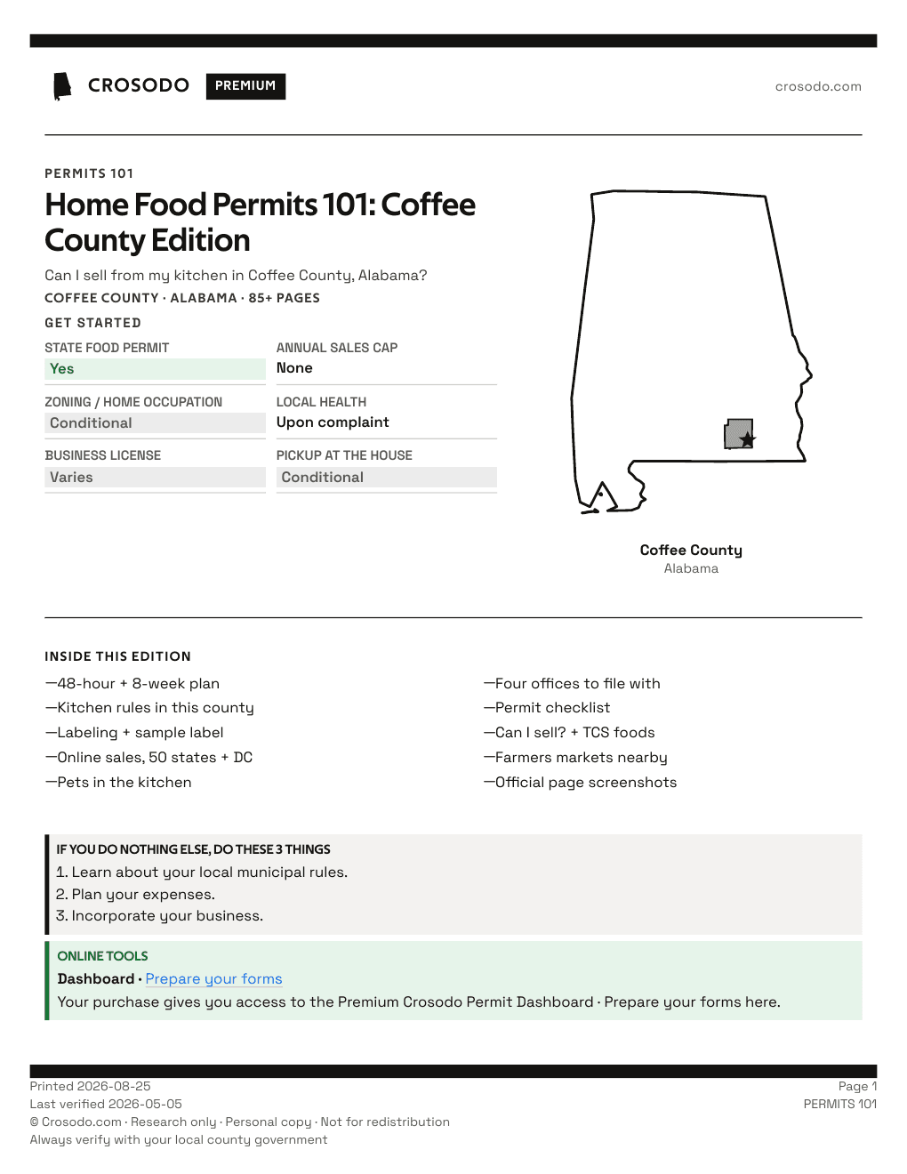 Permit Guide 101 cover for Coffee County