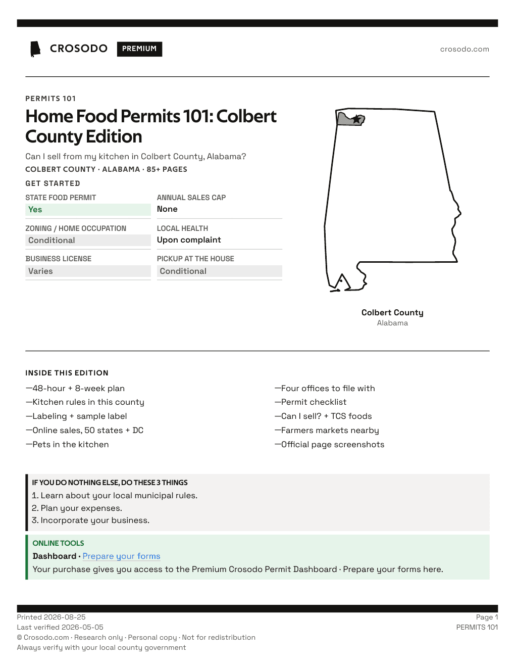 Permit Guide 101 cover for Colbert County
