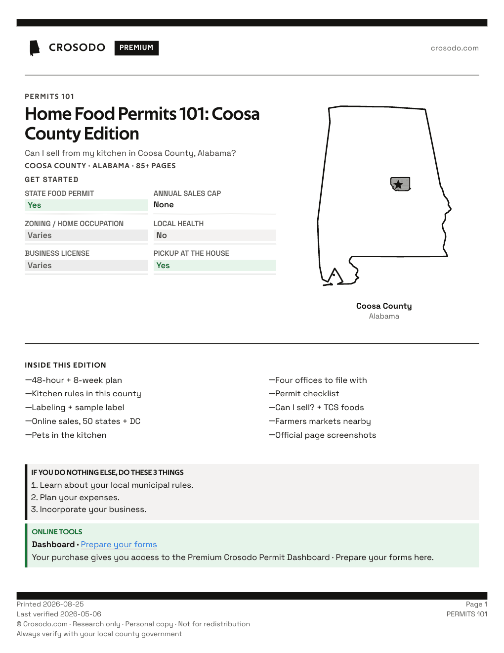 Permit Guide 101 cover for Coosa County