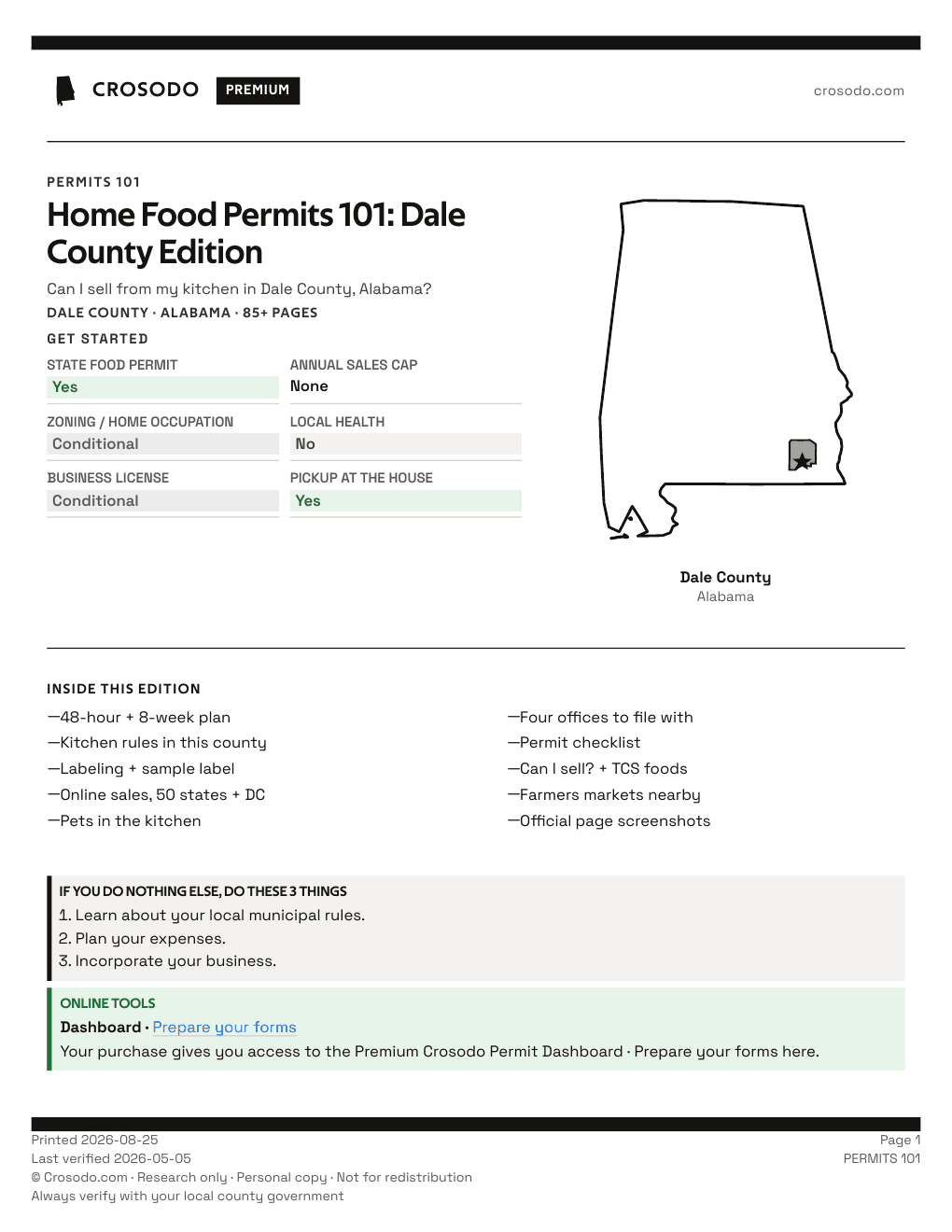 Permit Guide 101 cover for Dale County