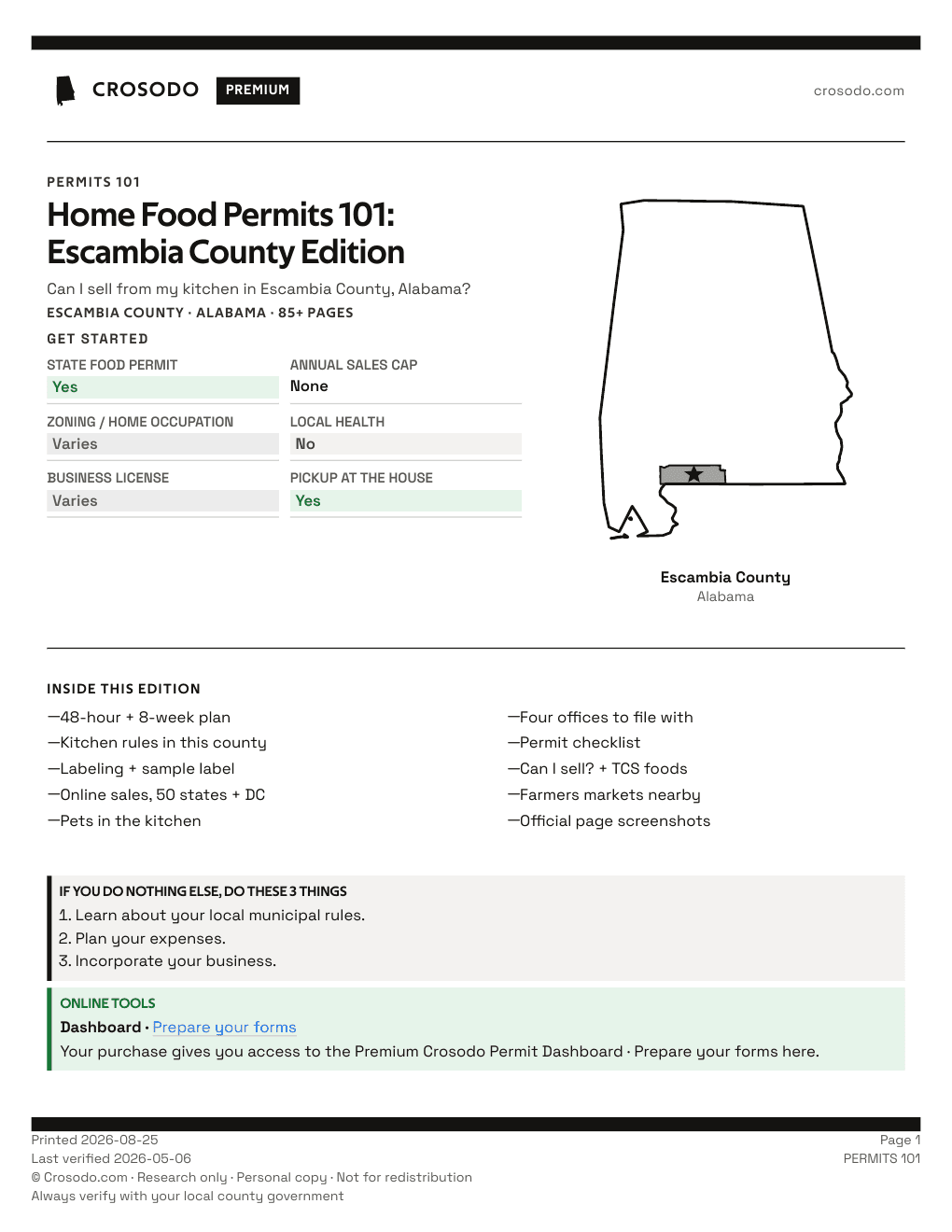 Permit Guide 101 cover for Escambia County
