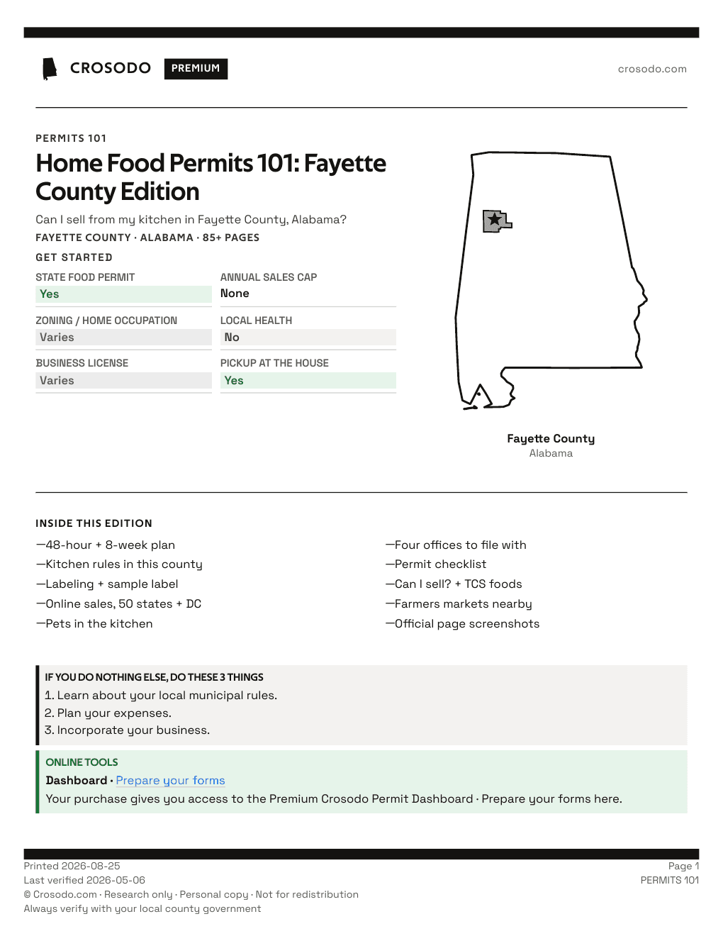 Permit Guide 101 cover for Fayette County