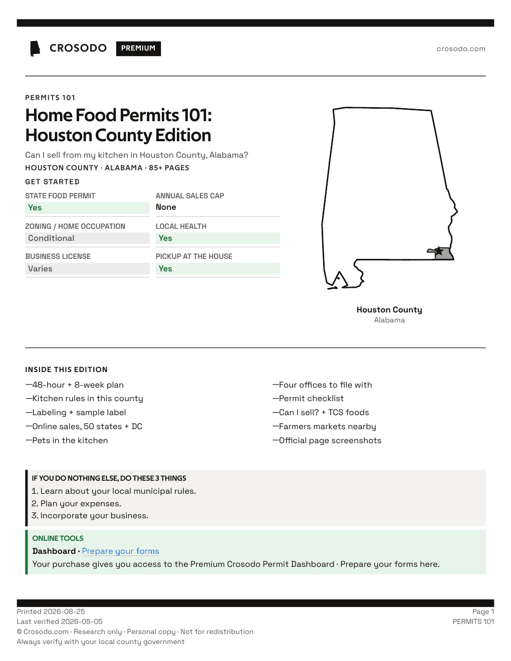 Permit Guide 101 cover for Houston County