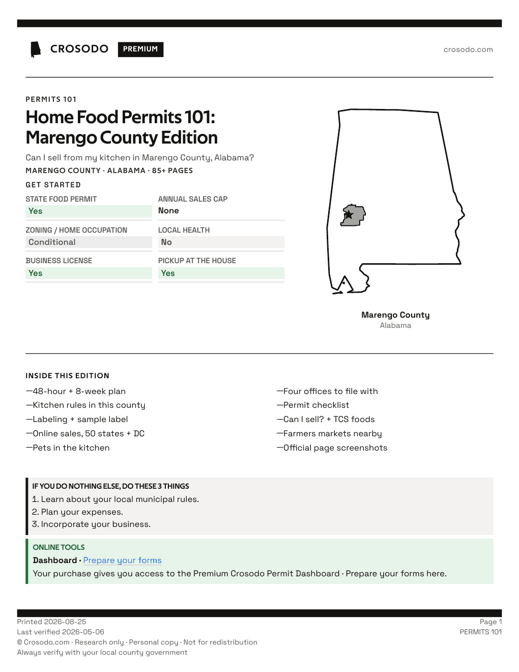 Permit Guide 101 cover for Marengo County