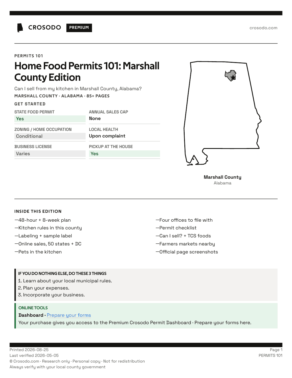 Permit Guide 101 cover for Marshall County