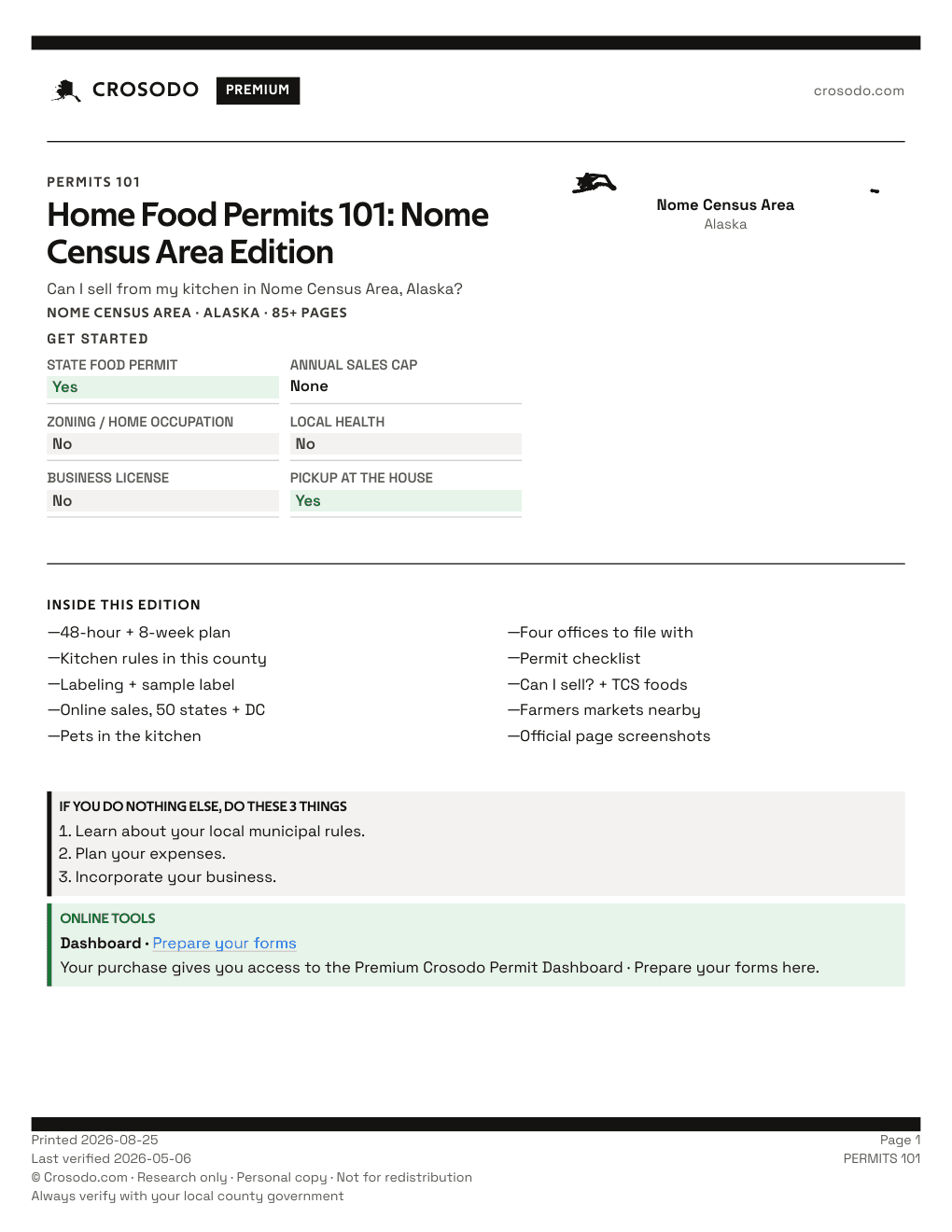 Permit Guide 101 cover for Nome Census Area
