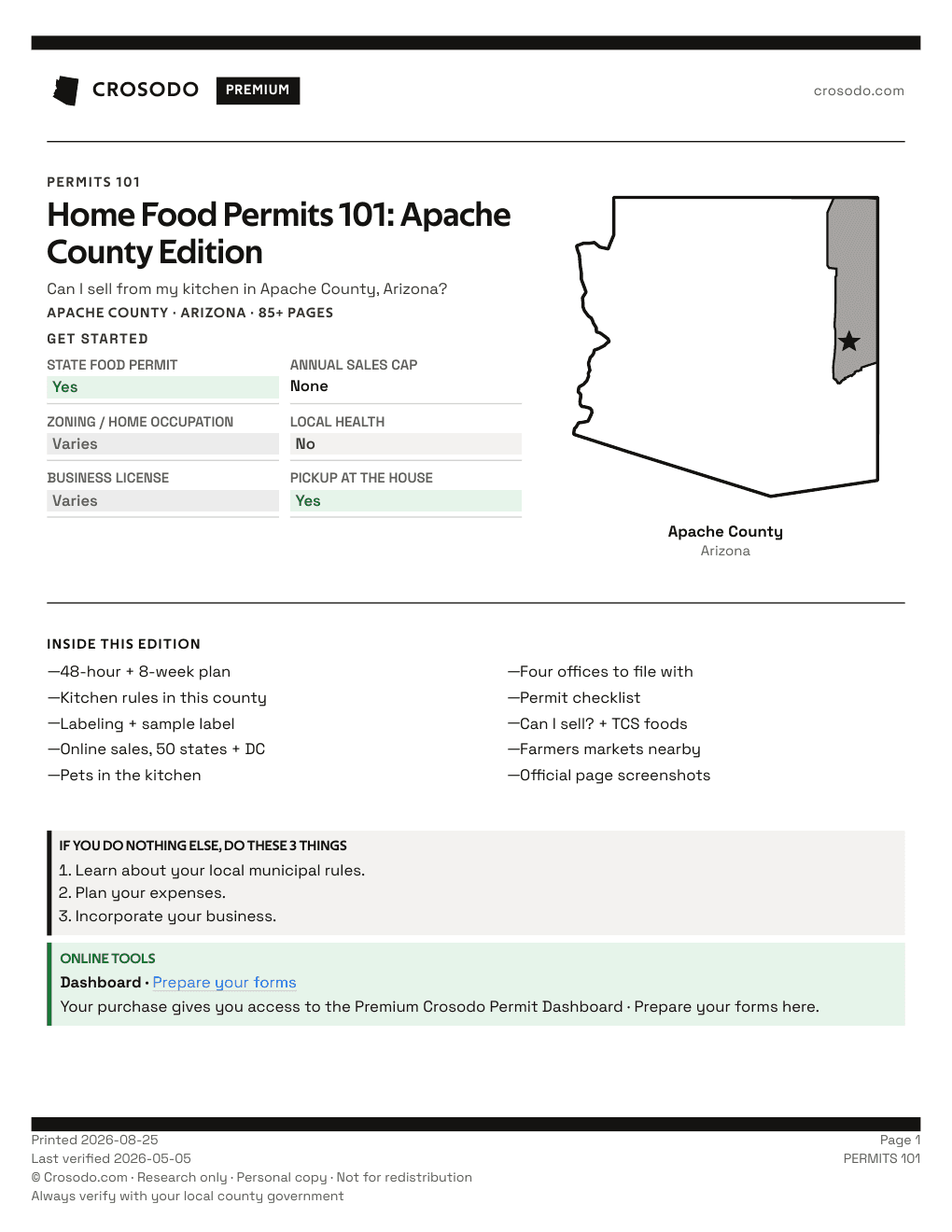 Permit Guide 101 cover for Apache County