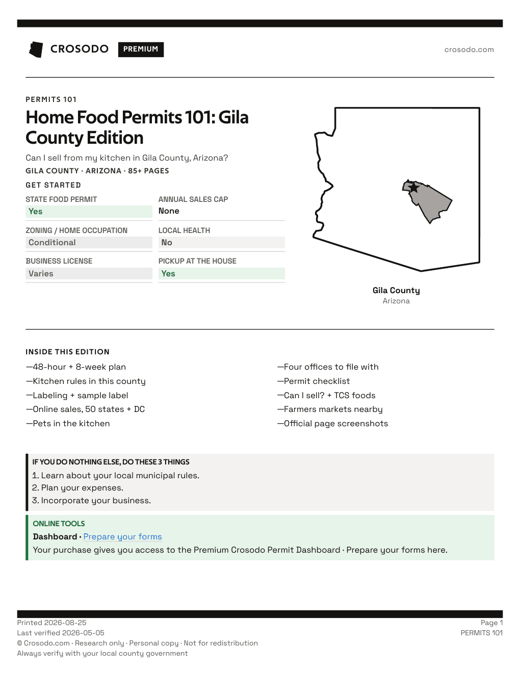 Permit Guide 101 cover for Gila County