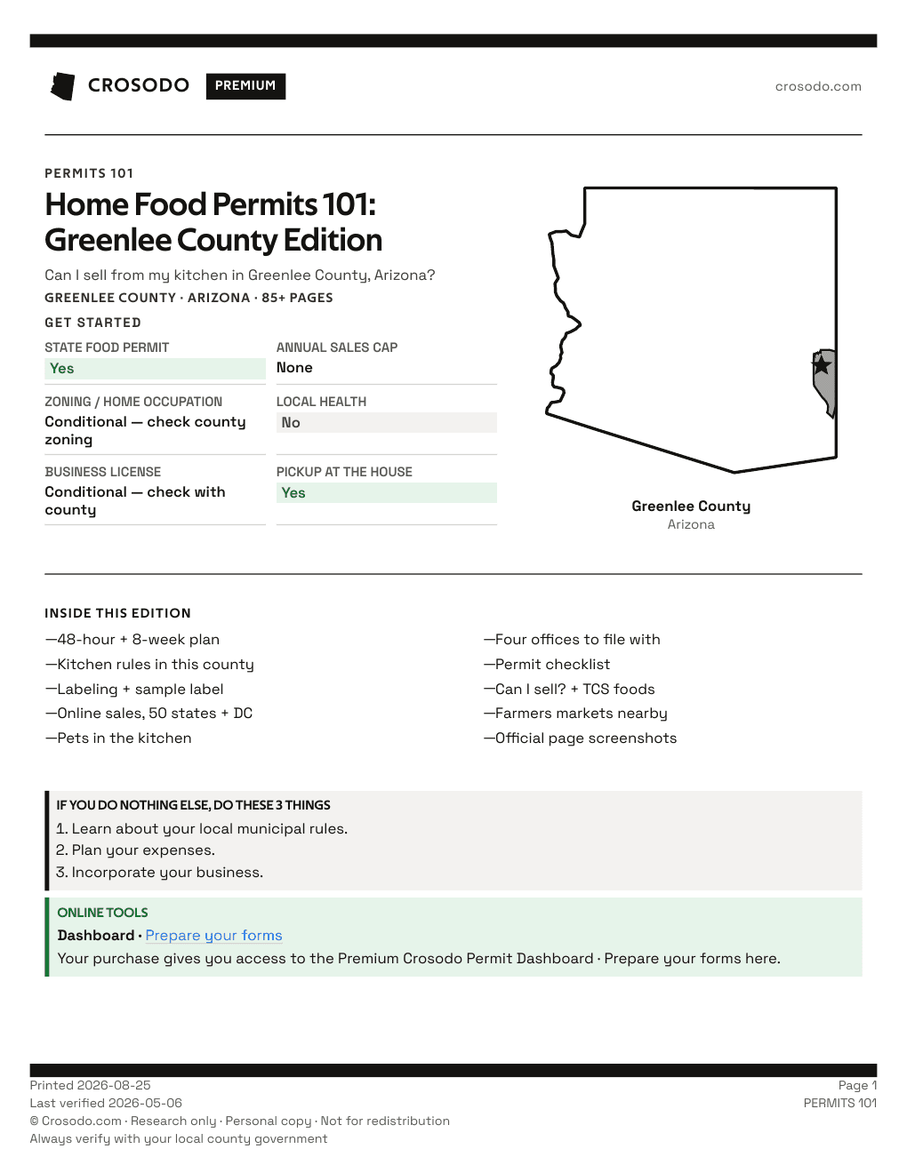 Permit Guide 101 cover for Greenlee County