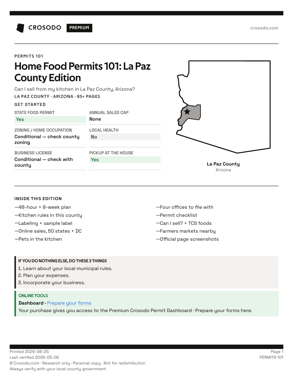 Permit Guide 101 cover for La Paz County