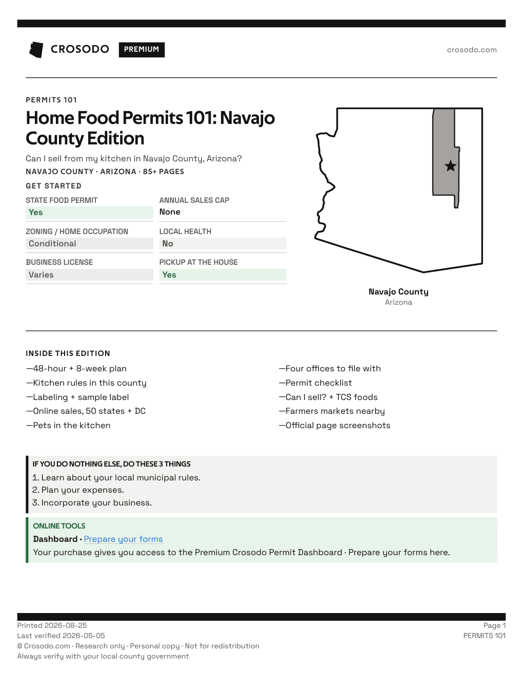 Permit Guide 101 cover for Navajo County
