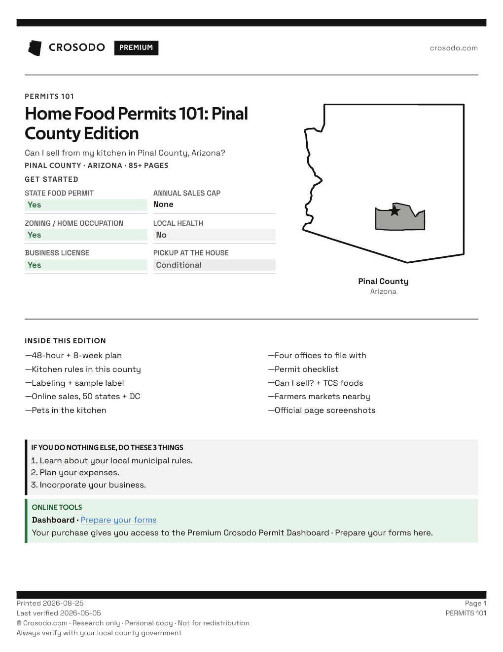 Permit Guide 101 cover for Pinal County
