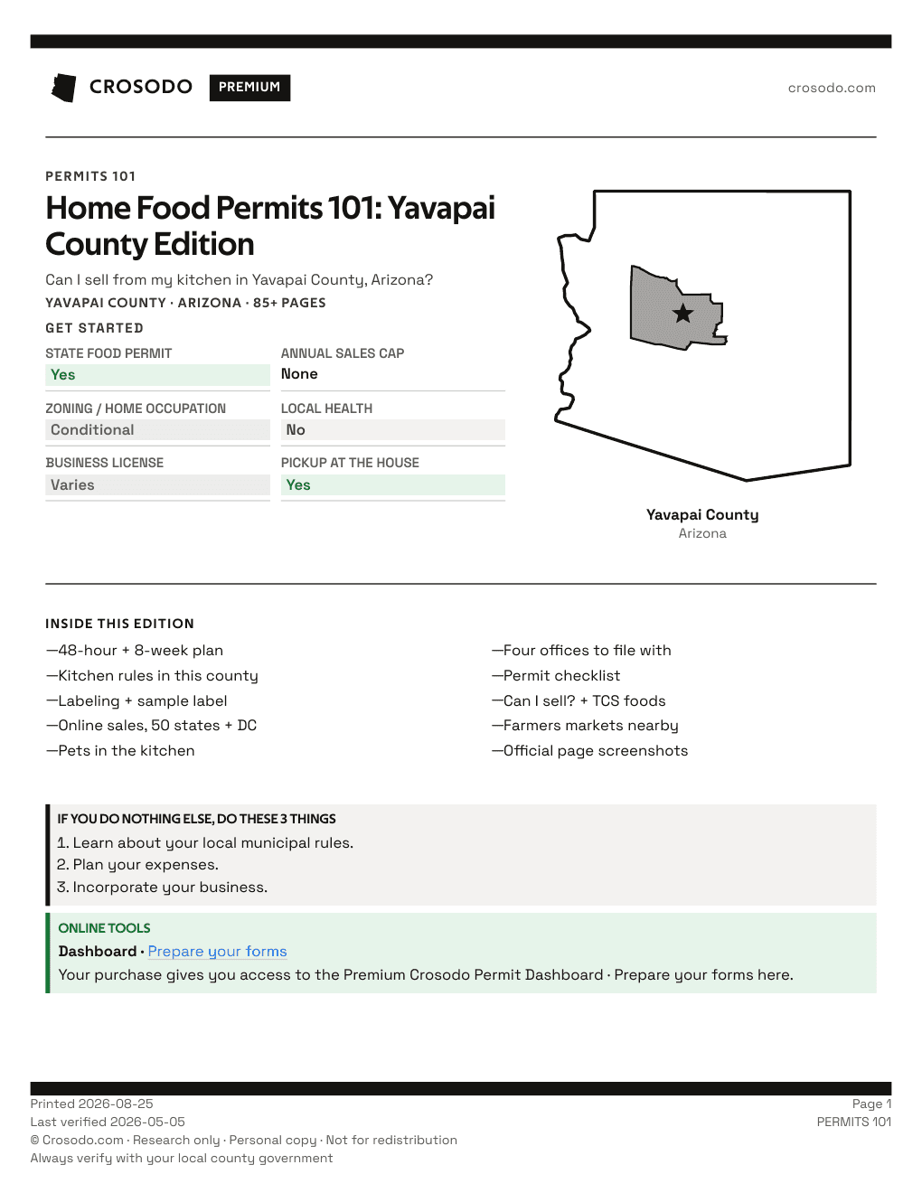 Permit Guide 101 cover for Yavapai County