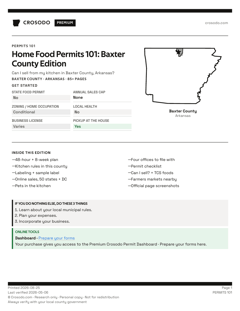 Permit Guide 101 cover for Baxter County