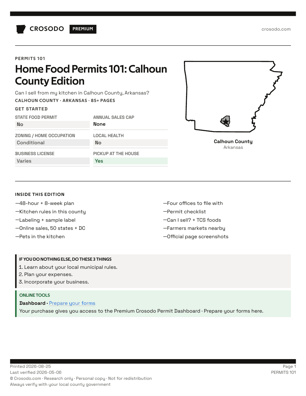Permit Guide 101 cover for Calhoun County
