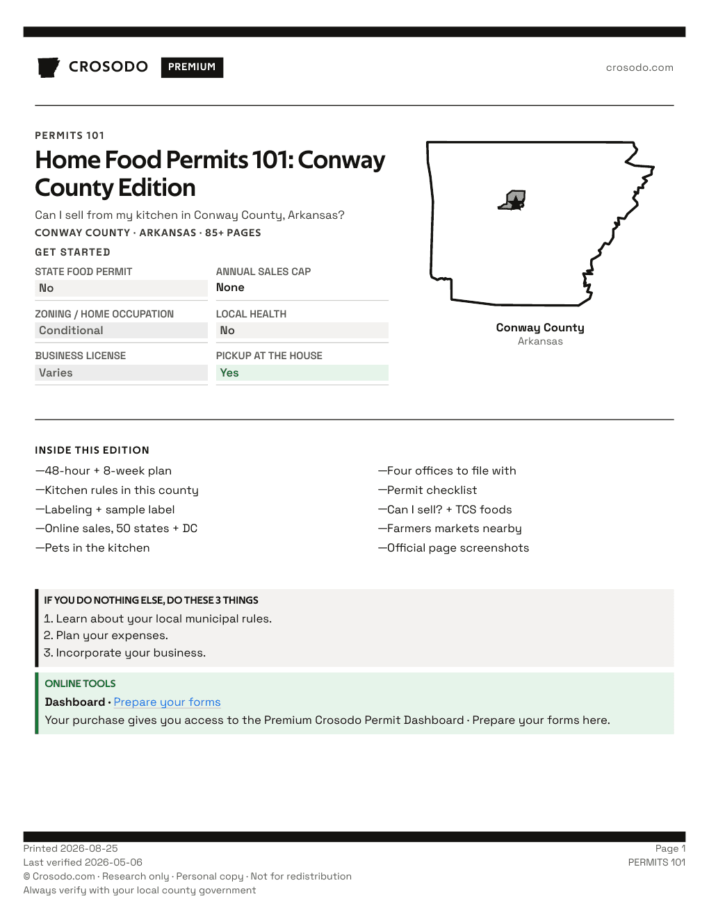 Permit Guide 101 cover for Conway County