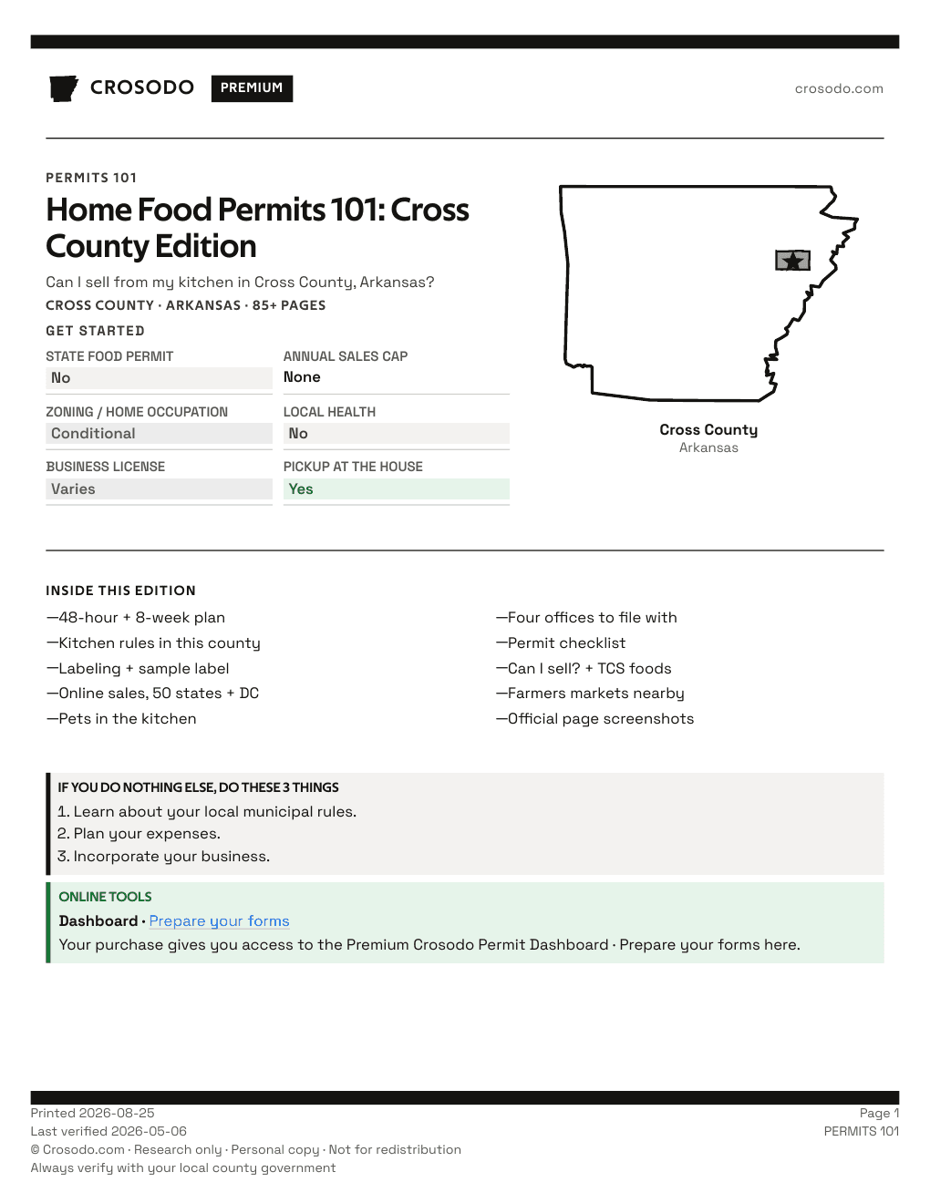 Permit Guide 101 cover for Cross County