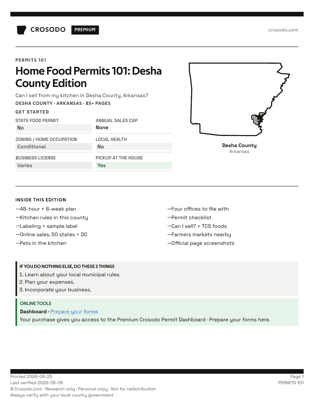 Permit Guide 101 cover for Desha County