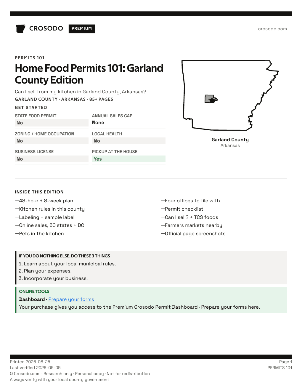 Permit Guide 101 cover for Garland County