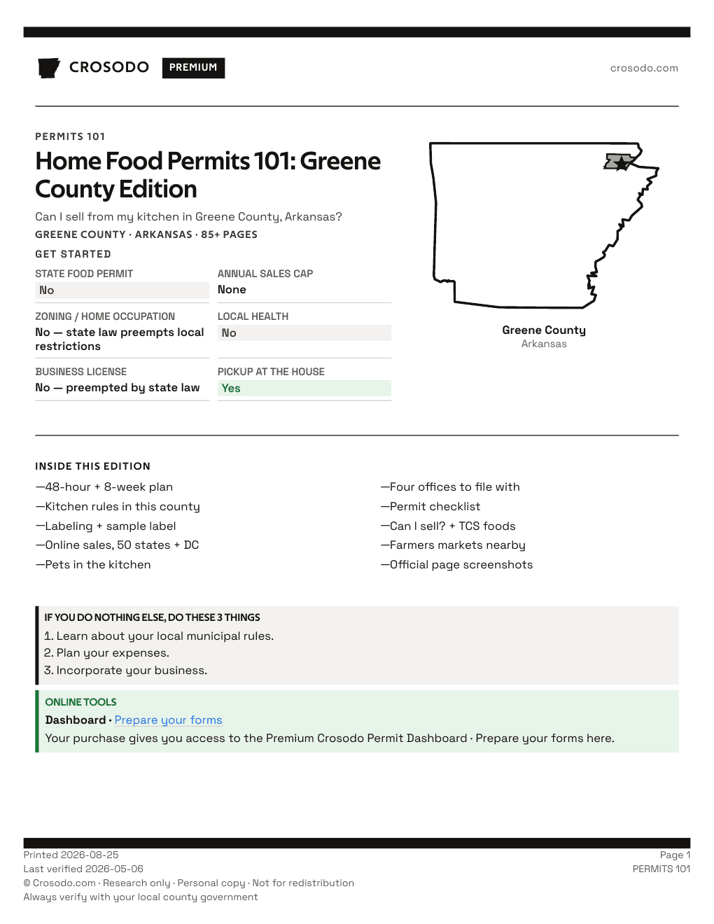 Permit Guide 101 cover for Greene County