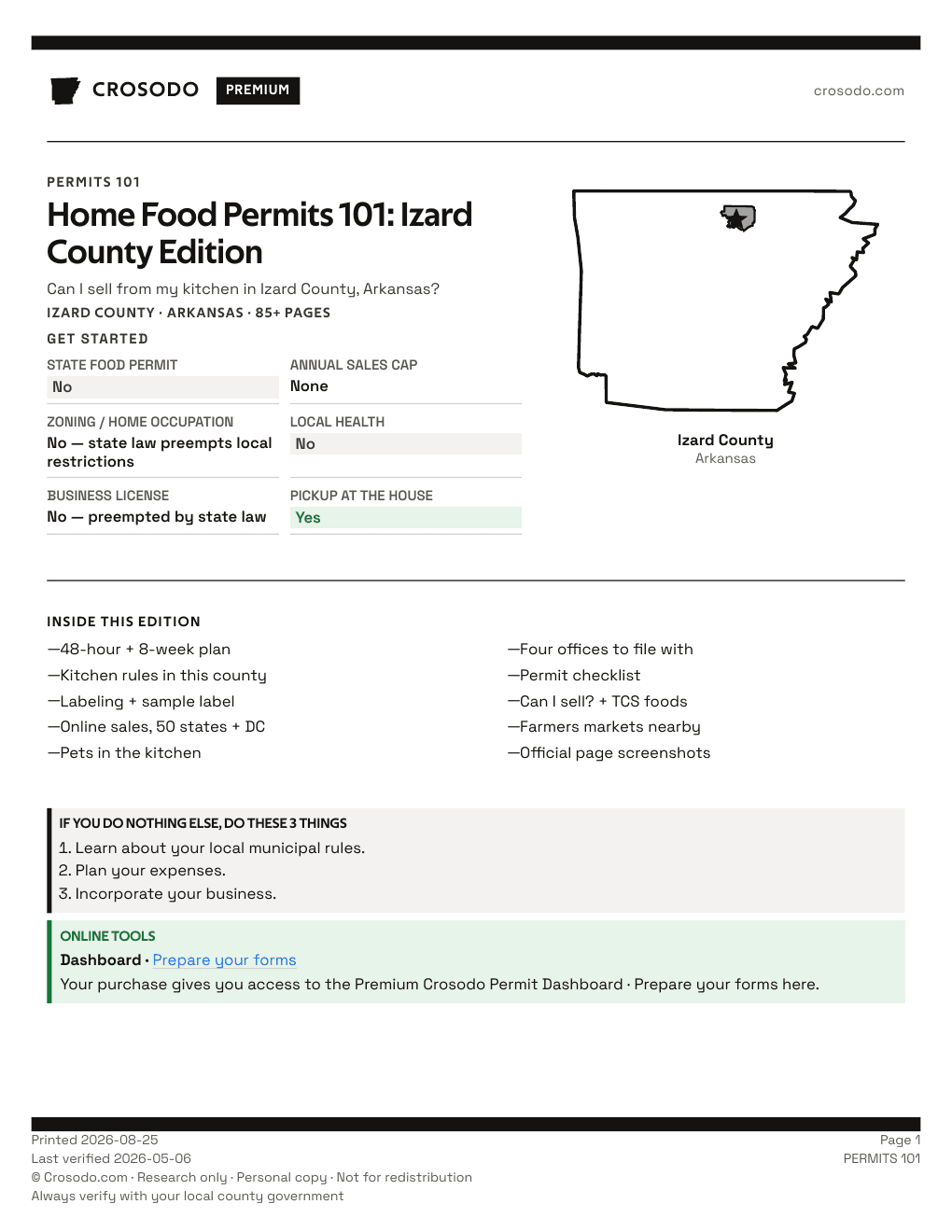 Permit Guide 101 cover for Izard County