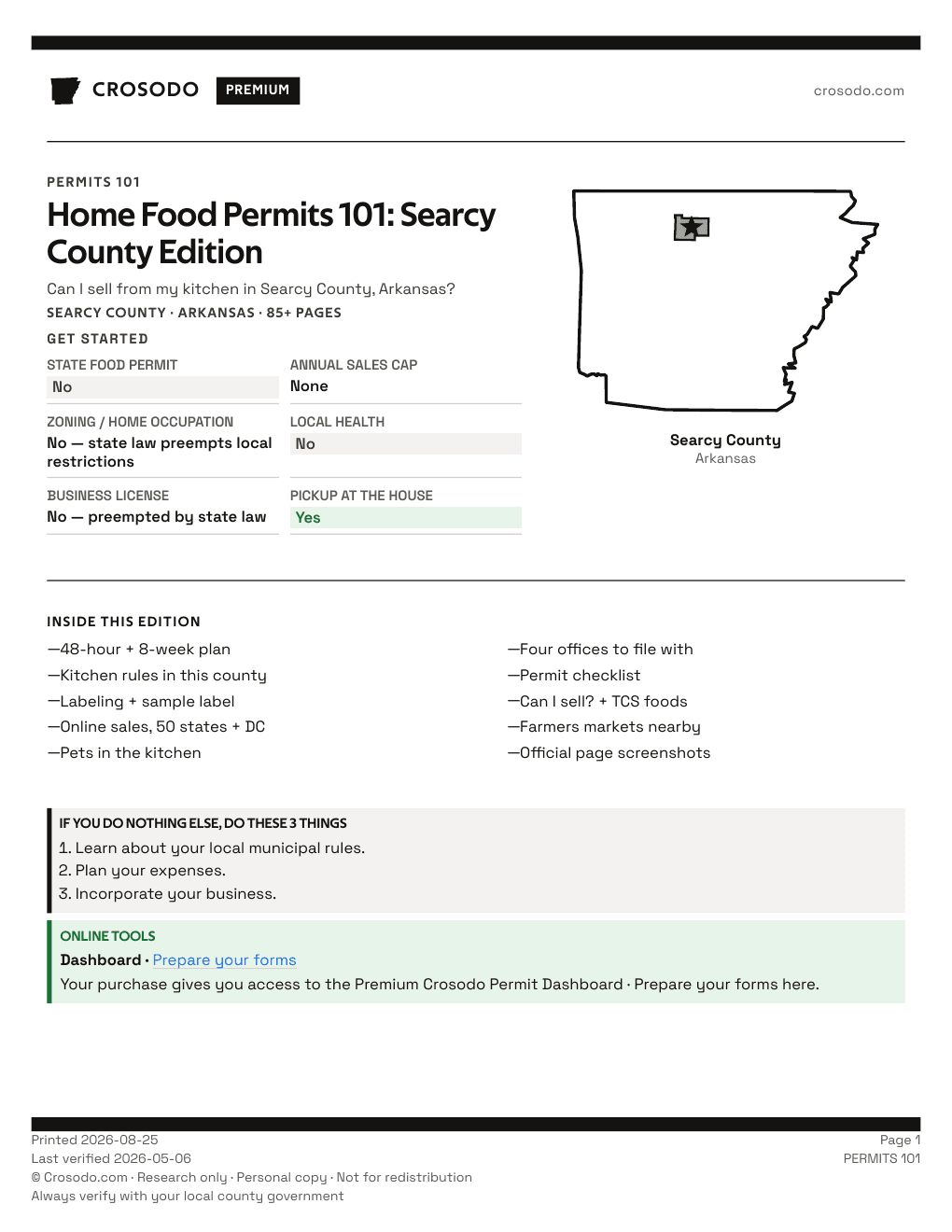 Permit Guide 101 cover for Searcy County