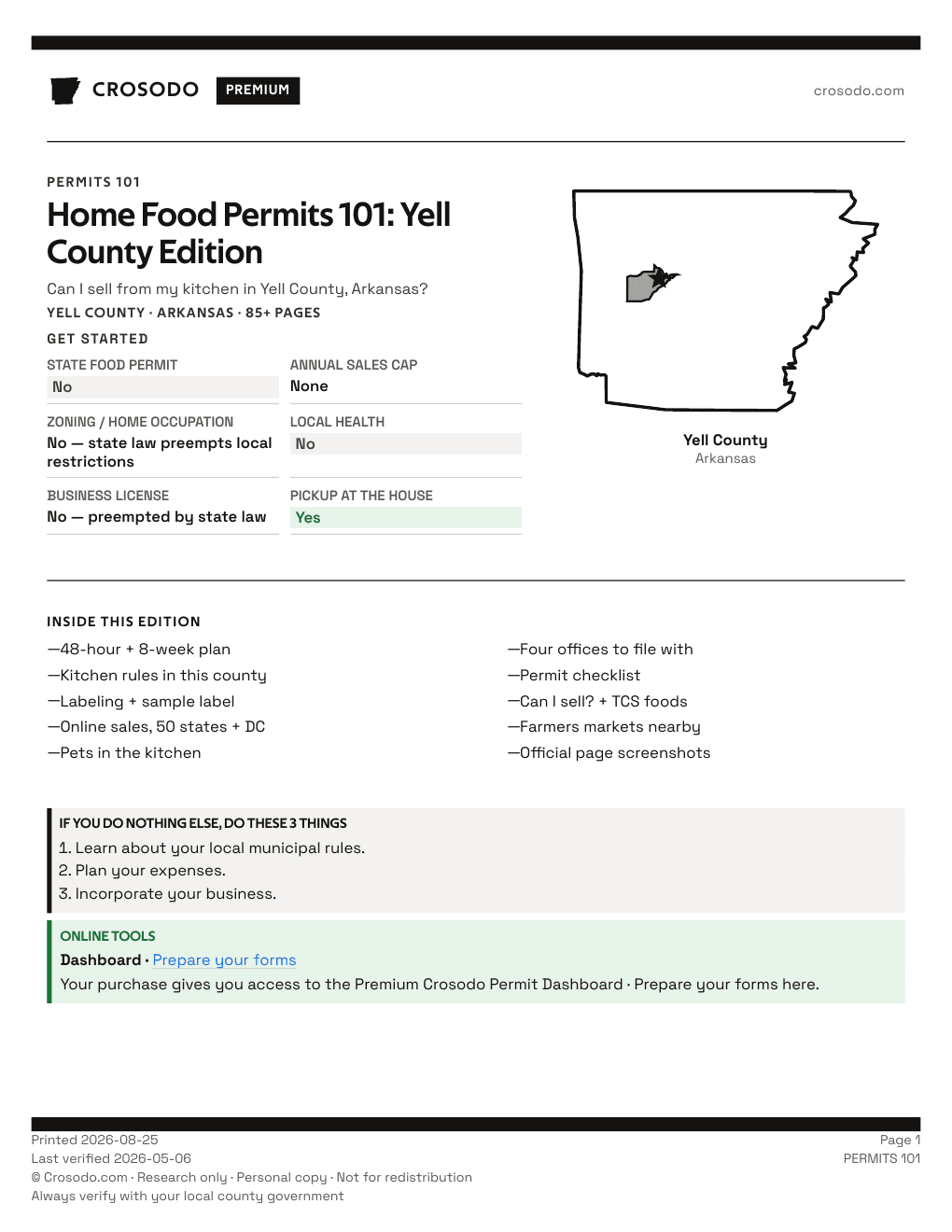 Permit Guide 101 cover for Yell County