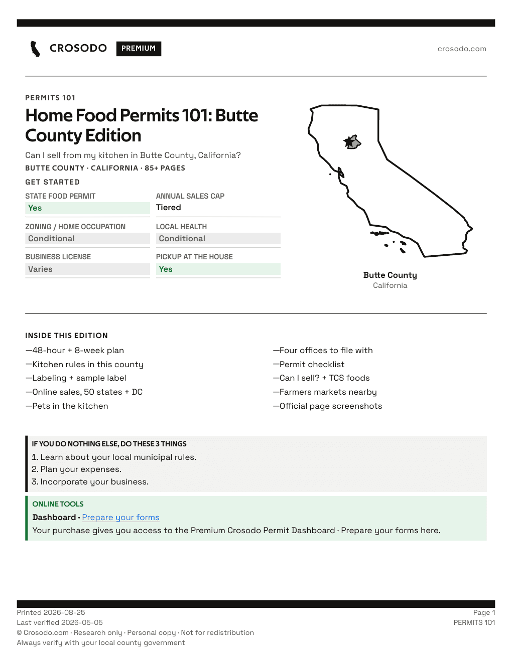 Permit Guide 101 cover for Butte County