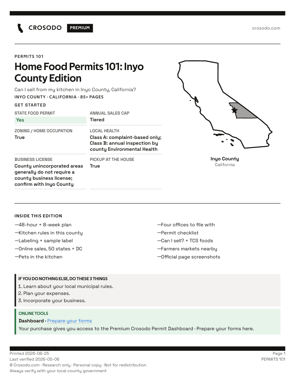 Permit Guide 101 cover for Inyo County