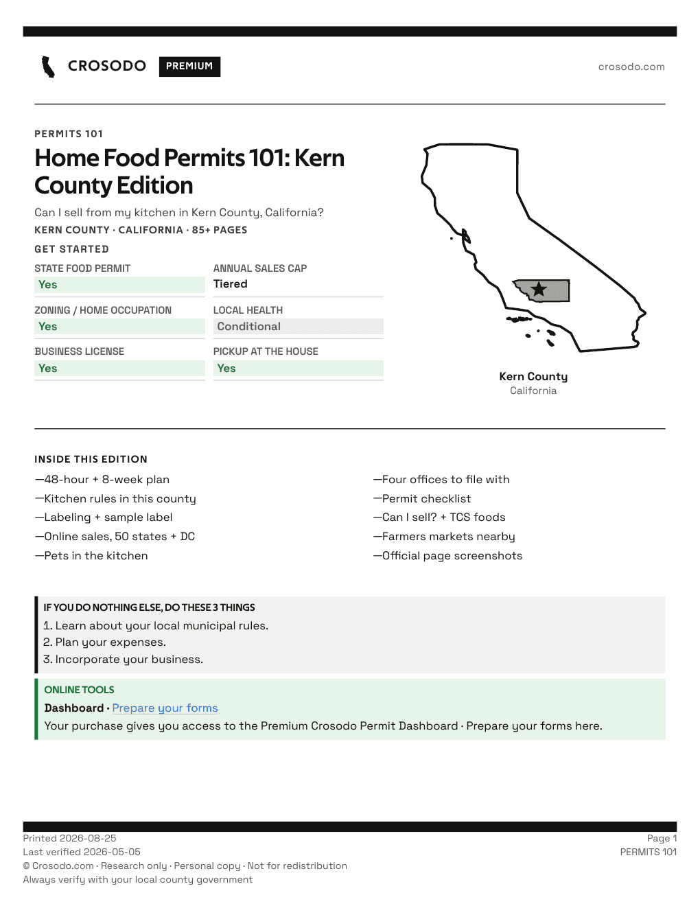 Permit Guide 101 cover for Kern County