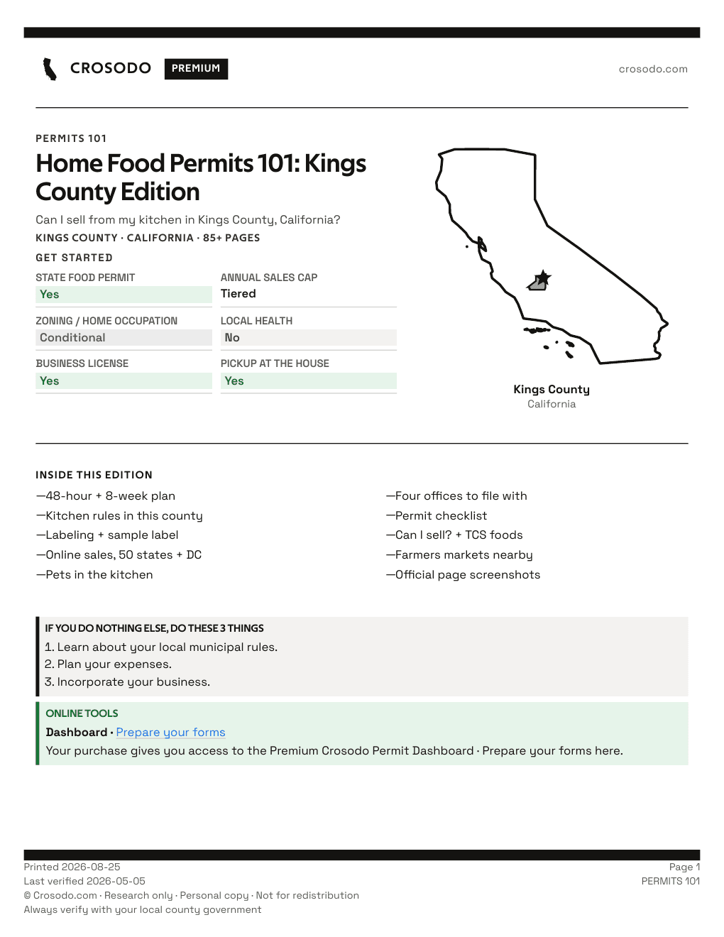 Permit Guide 101 cover for Kings County