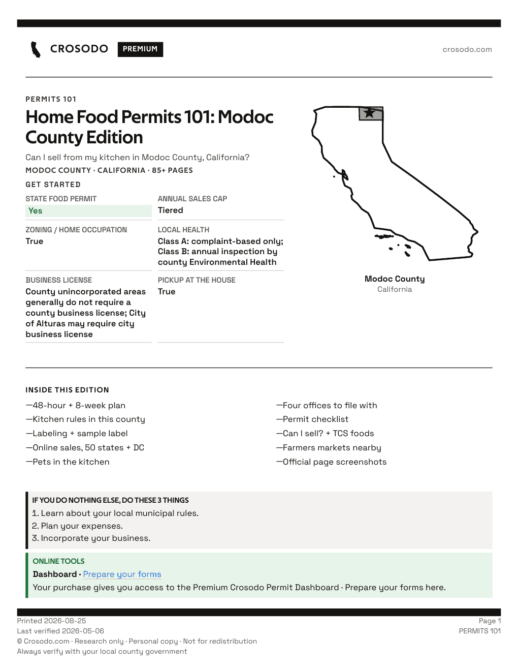 Permit Guide 101 cover for Modoc County