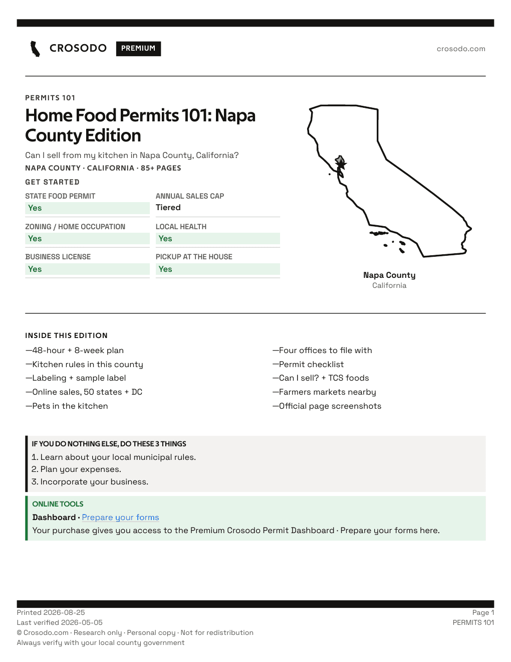 Permit Guide 101 cover for Napa County