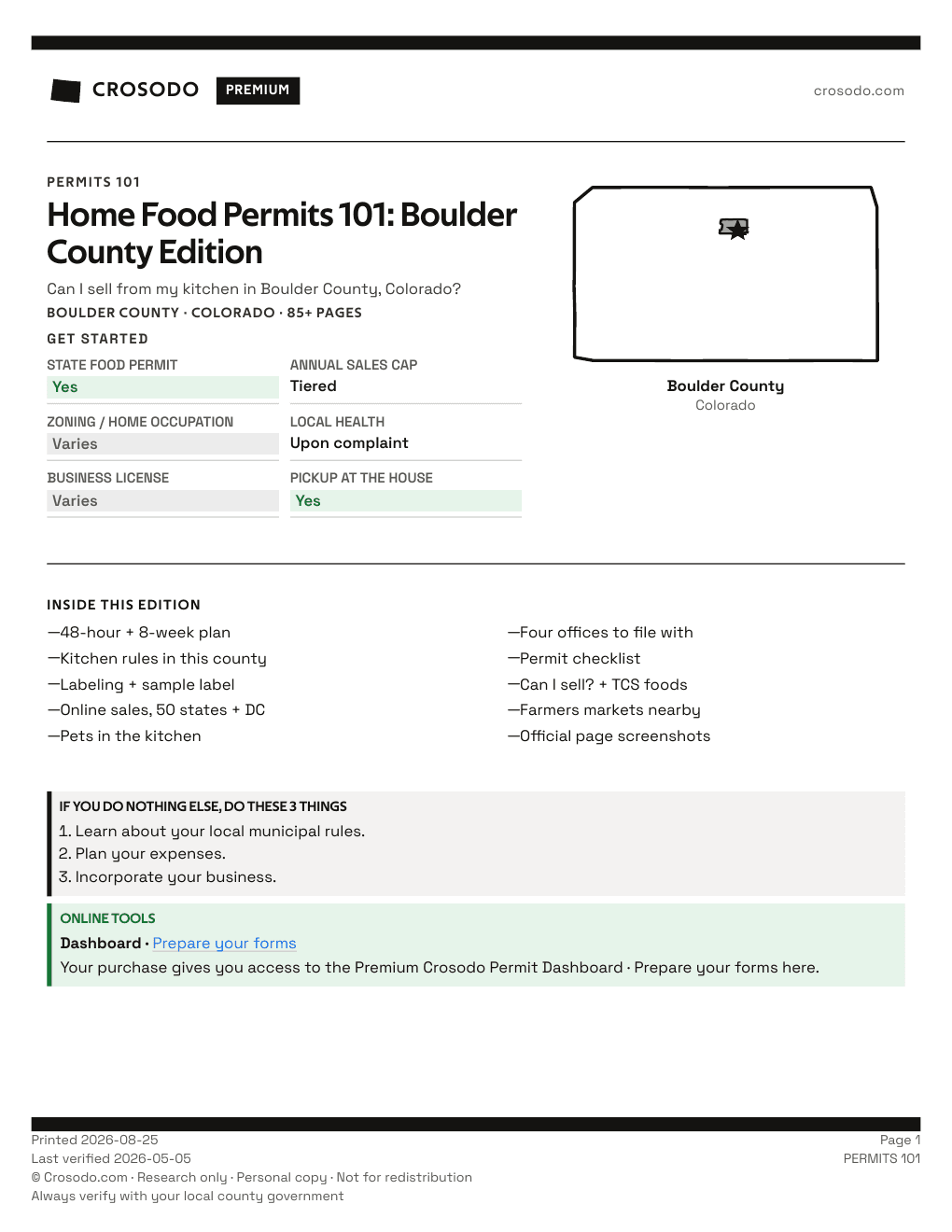 Permit Guide 101 cover for Boulder County