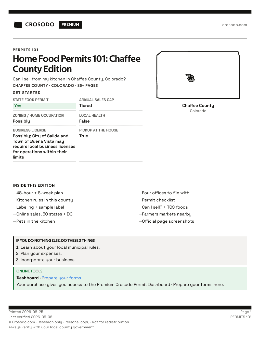 Permit Guide 101 cover for Chaffee County